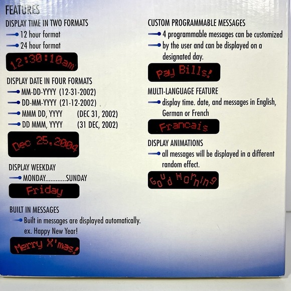 TDE Systems Programmable Message Clock LED Display Floating Message NEW Open Box - Picture 12 of 15